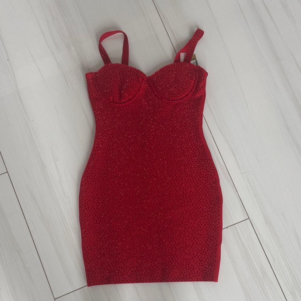 Dolcessa brand new Red Mini Dress with Sparkling Details